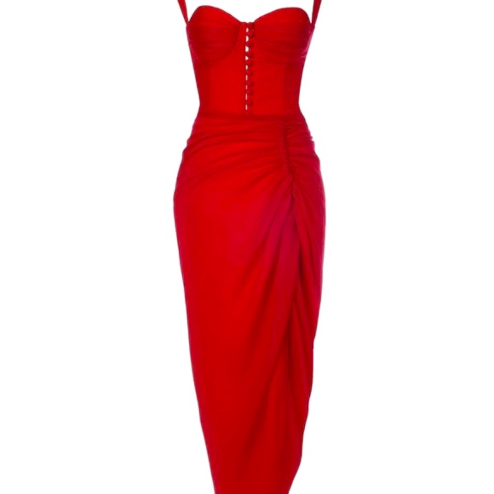 Midi red dress Adeirlina